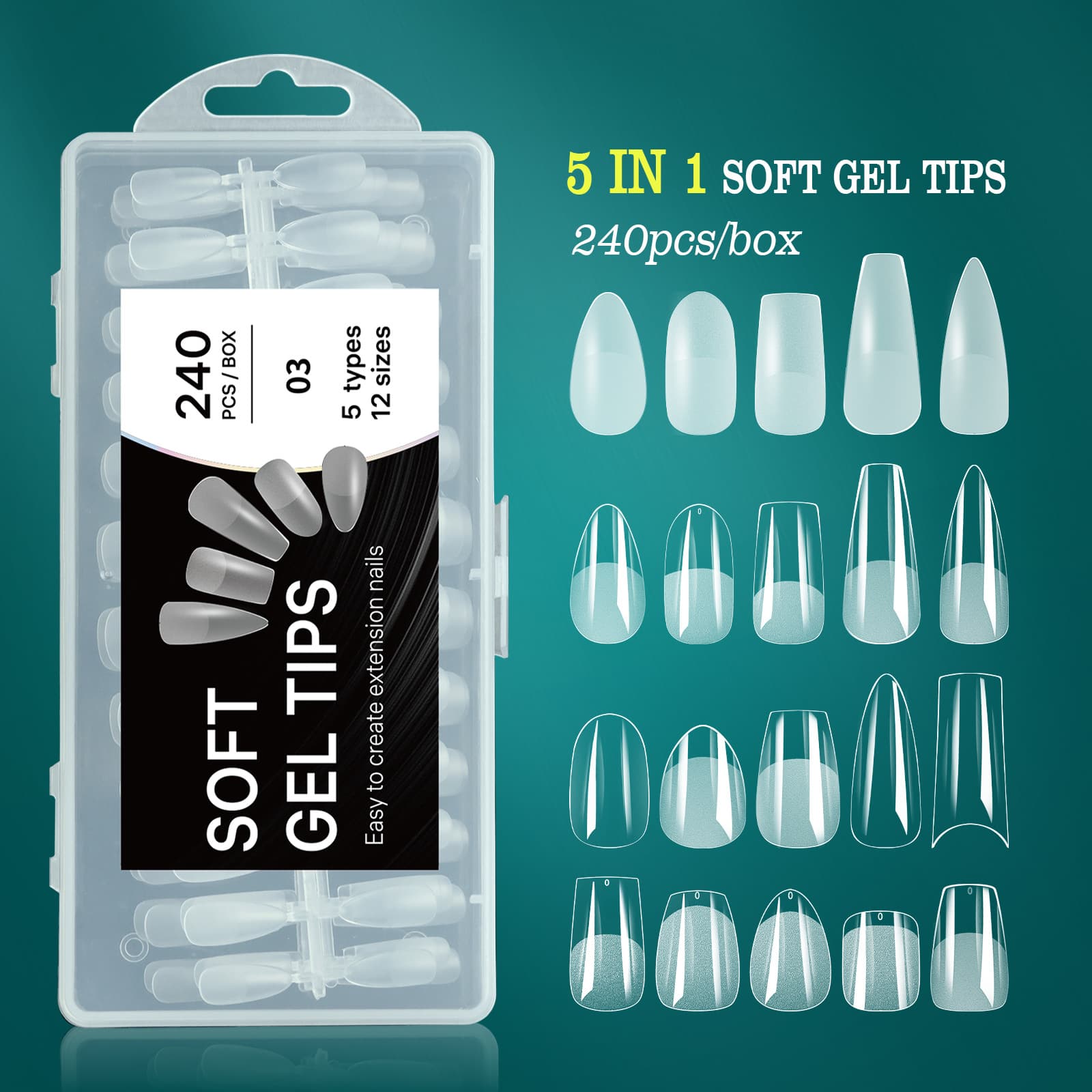 Ultra-Thin Wearable Five-In-One Nail Art Extensions Matte Finish Seamless No-Cut Nail Tips Short Style Ladies' Cosmetics