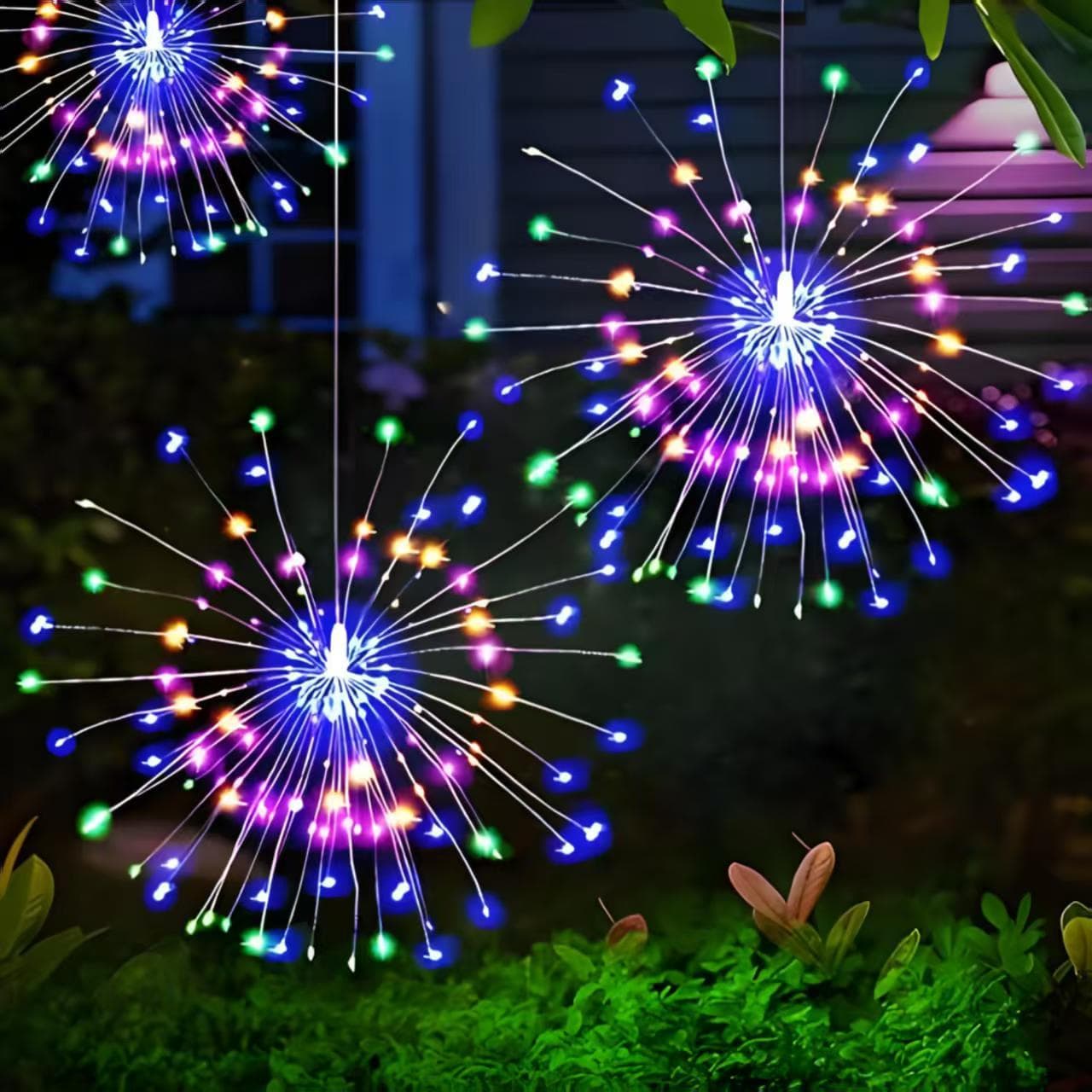 Firework Light Hanging Tree String Lights Courtyard Atmosphere Dandelion Outdoor Waterproof Landscape Light Decoration Solar Light String