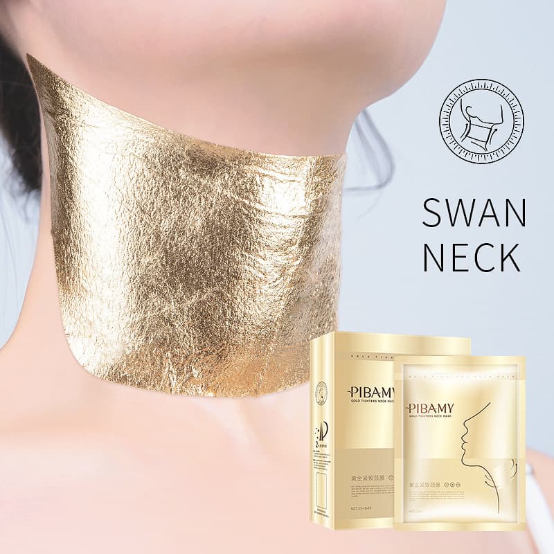Bibamei Gold Neck Mask - Reduces Wrinkles, Lifts, Hydrates, Reduces Fine Lines, Anti-Aging Moisturizes Neck Care - 10 Pieces Available for Wholesale