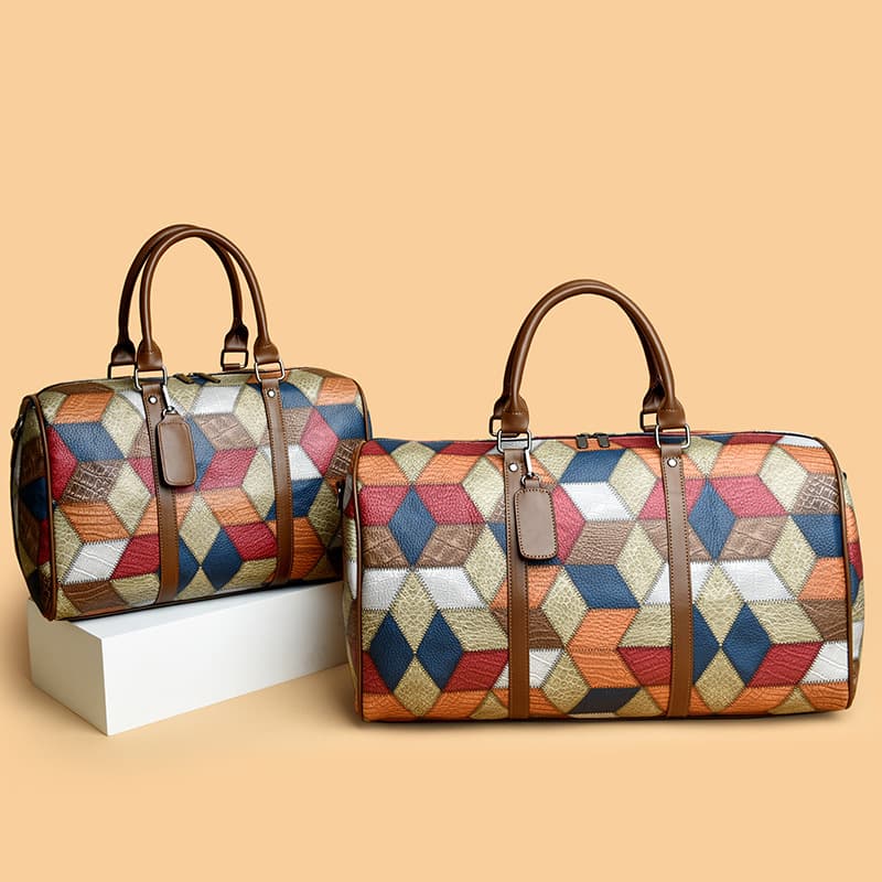 2025 new travel bag large capacity women's bag high-end contrasting color tote bag texture going out women's handbag