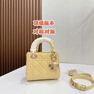 D-House Cross-Border Lady Dior Lambskin Bag Women's Handbag Quilted Small Square Bag Fashion Versatile Shoulder Handheld Crossbody Bag