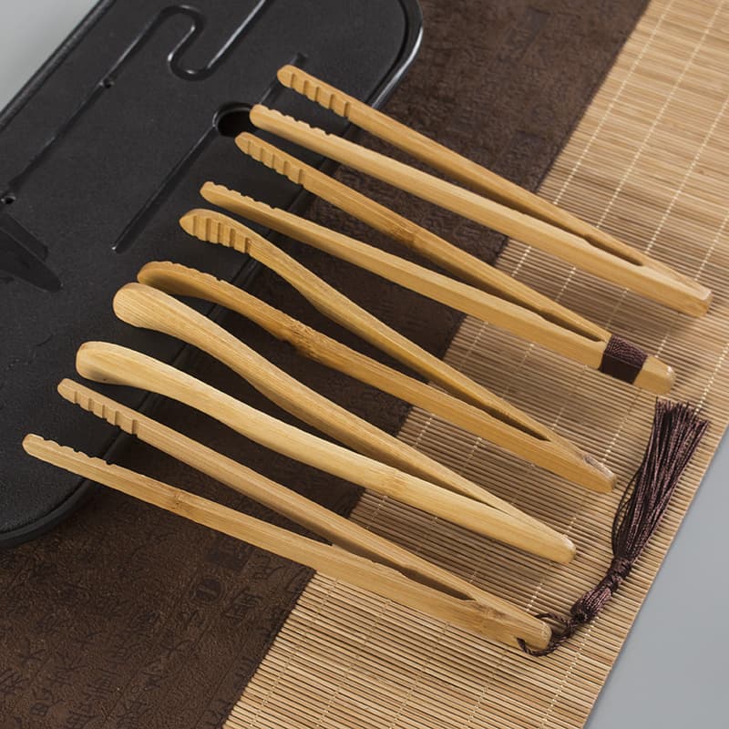 Tea Accessories Bamboo/Wood Tea Tongs Spoons Factory Direct Wholesale, Ebony/Chicken Wing Wood Cup Tongs, Straight/Curved Tongs