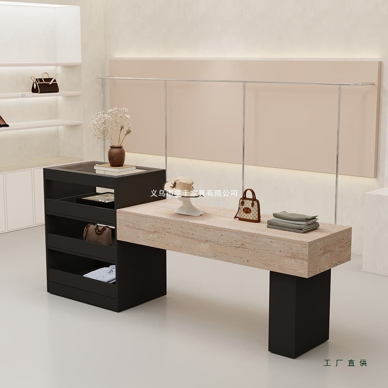 Medieval style clothing store island table display table storage cabinet women's clothing store display cabinet drawer island table flow table
