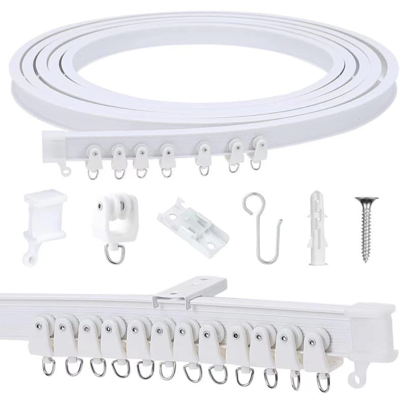 Cross-Border Amazon Retail Drop Shipping Curved Curtain Track Bendable U-Shaped Slide Rail Guide 1/2/3/5/8 Meters