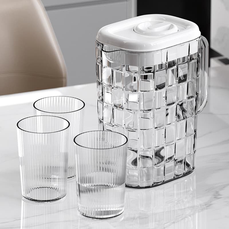 High Color Value Cold Water Kettle Household Large Capacity Cold Water Cup High Temperature Resistant Plastic Cold Soaking Water Storage Kettle Cold Water Kettle Suit