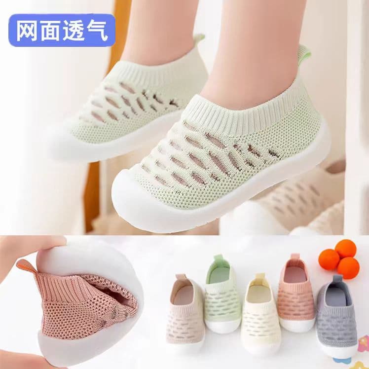 Spring and Summer Breathable Baby Walking Shoes, Soft Sole, Knitted Mesh, Non-Slip and Wear-Resistant, Home and Casual Shoes for Babies