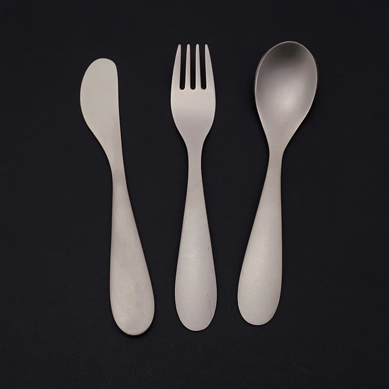 Stainless Steel Children's Knife, Fork, and Spoon Set - Titanium Purified, Home Use, Kids Eating Spoon, Fruit Fork, Thickened Children's Tableware