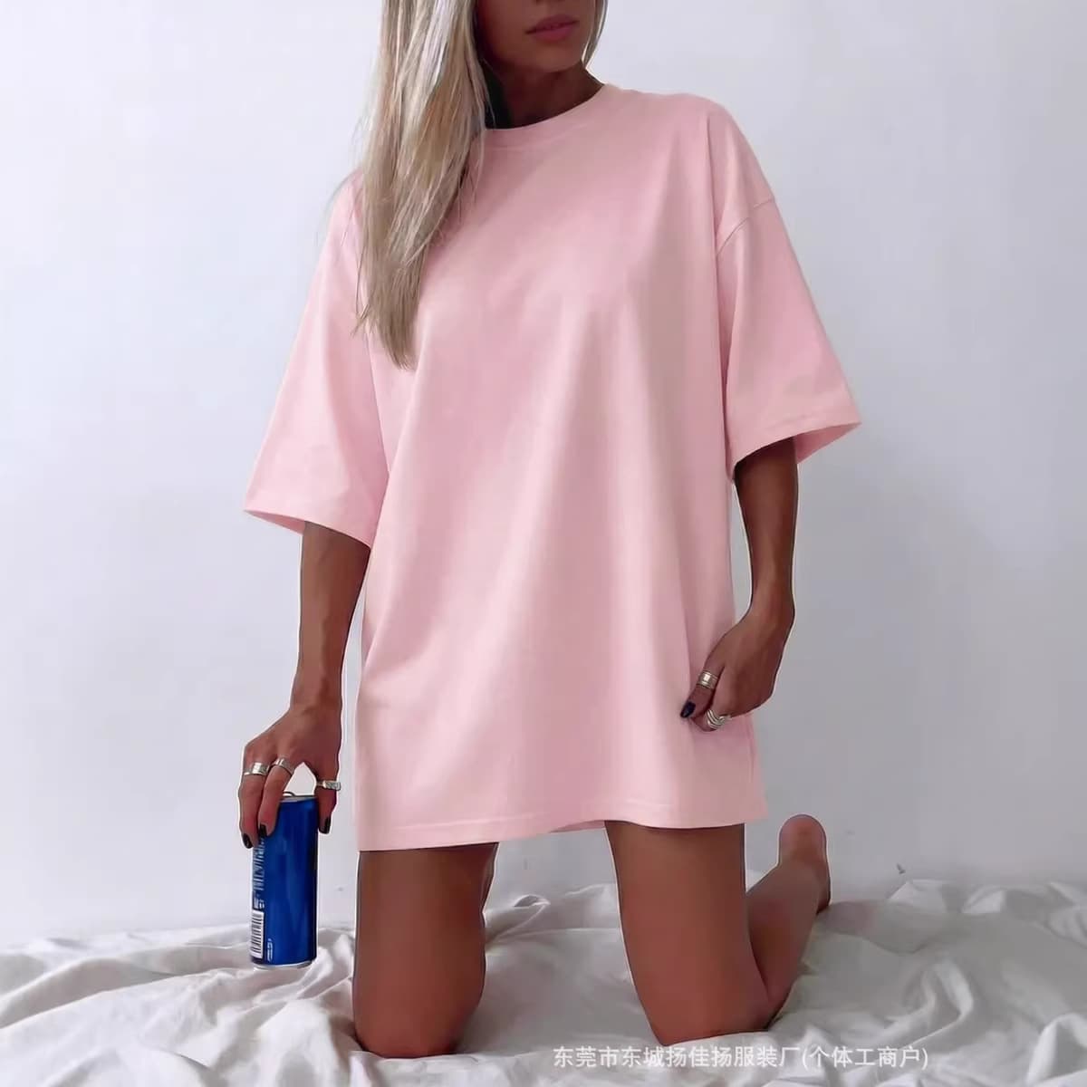 100% Cotton Short Sleeve T-Shirt, Lazy Style, Casual, Dopamine, Simple Solid Color, Comfortable Chic Top