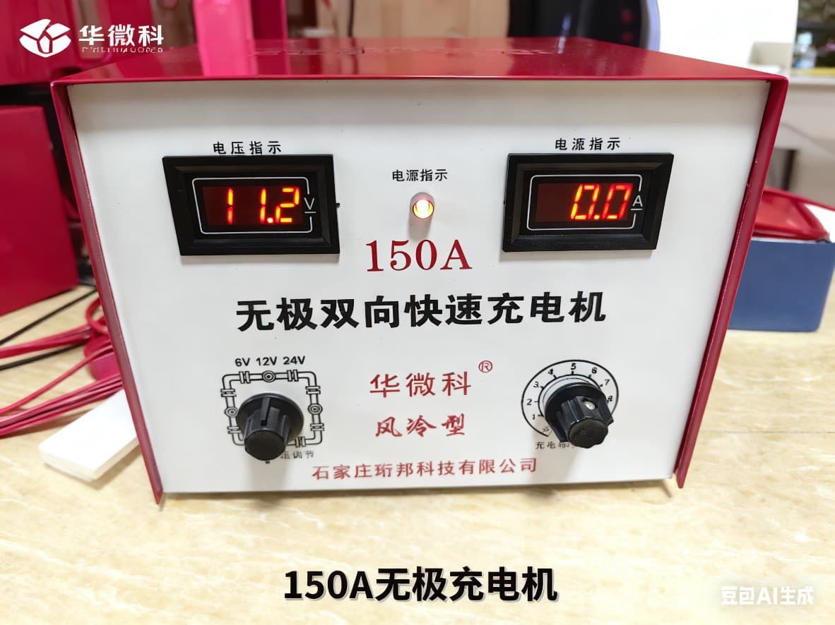 150A stepless type, fully protected intelligent digital display charger, pure copper transformer, 12V24V universal