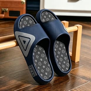 Men's Summer Sandals Thick Sole Non-Slip Cloud-Like Feel Outdoor Trendy Basketball Style Casual Indoor Home Shoes