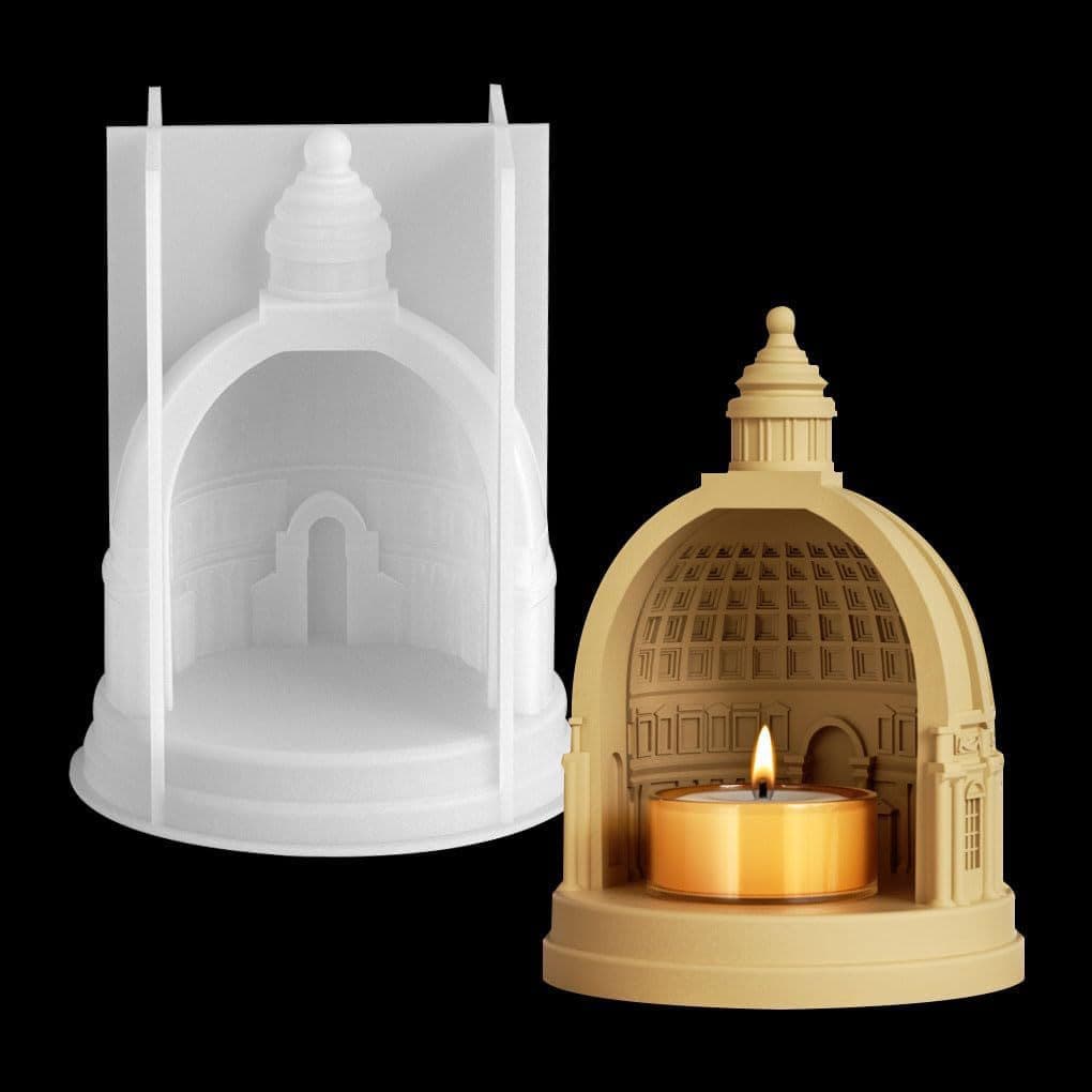European Dome Architecture Cement Candle Holder Creative Scented Tea Light Cup Home Desktop Decorative Ornament