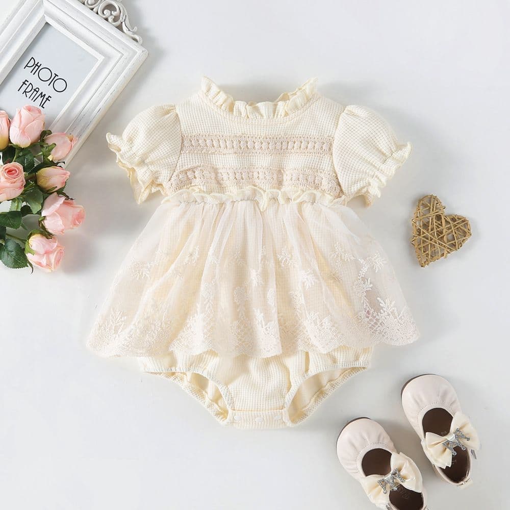 Baby clothes, summer jumpsuit, skirt, baby super cute princess full moon, 100-day lace harem summer thin style