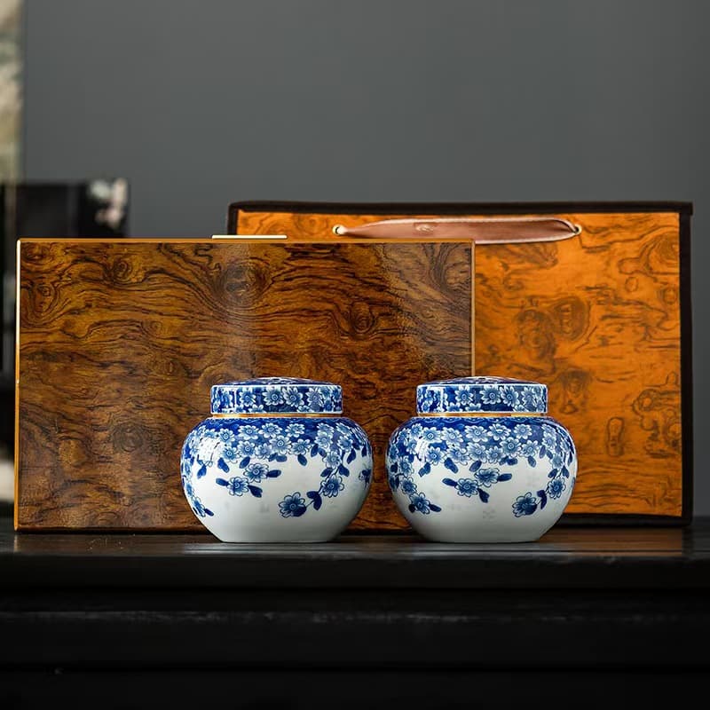 New 250g/half-jin capacity premium ceramic tea caddy gift boxes for black/green tea packaging