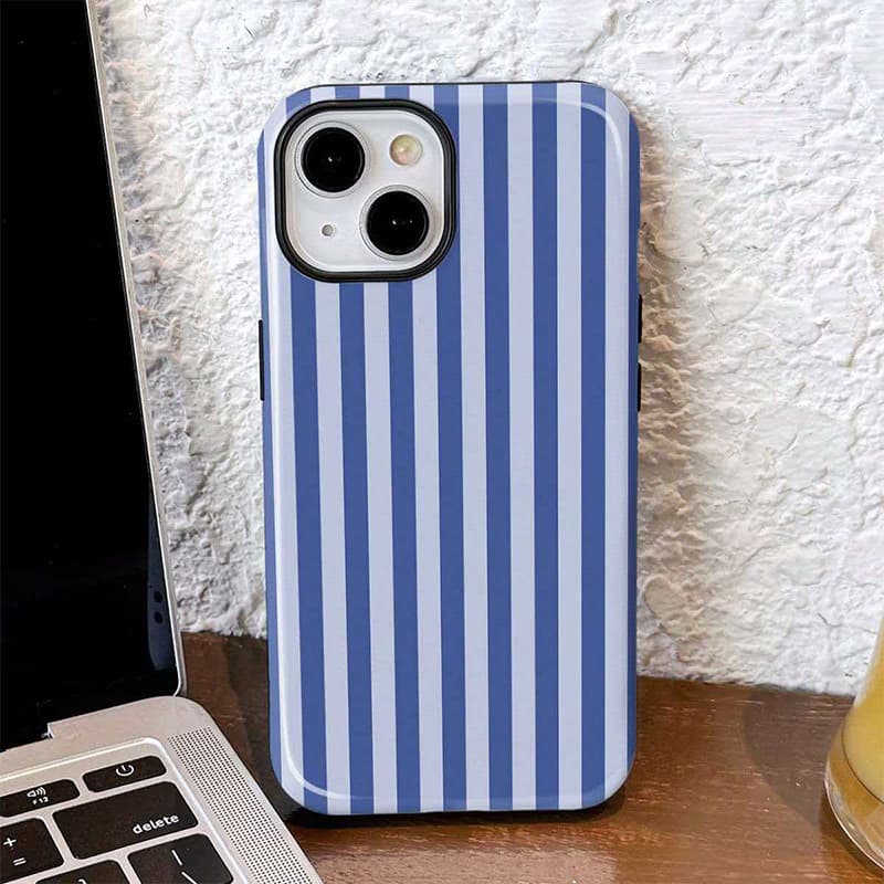Samsung Phone Case A55/A53 Blue Stripe Film 2-in-1 S23/24Ultra Korean S25/A23 Protective Case