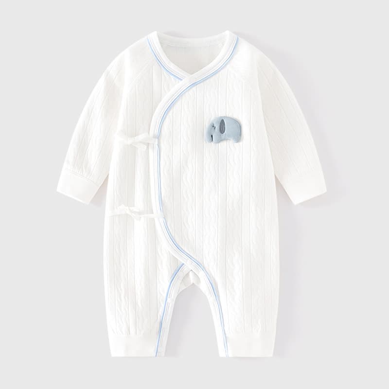 Newborn Baby Cotton Romper Boys Girls All-Season Thermal Sleepwear Newborn Jacquard Tie-Dye Cartoon Bodysuit