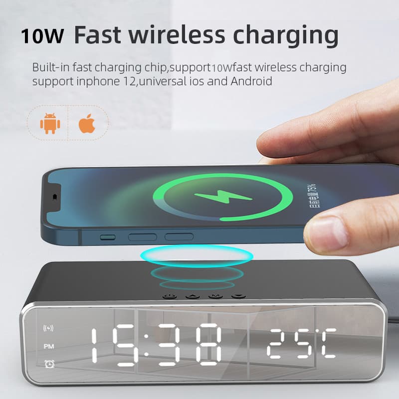 2024 New Clock Display Desktop Wireless Charger Direct Shipping 10W Thermometer Wireless Charger Headphone Wireless Charger