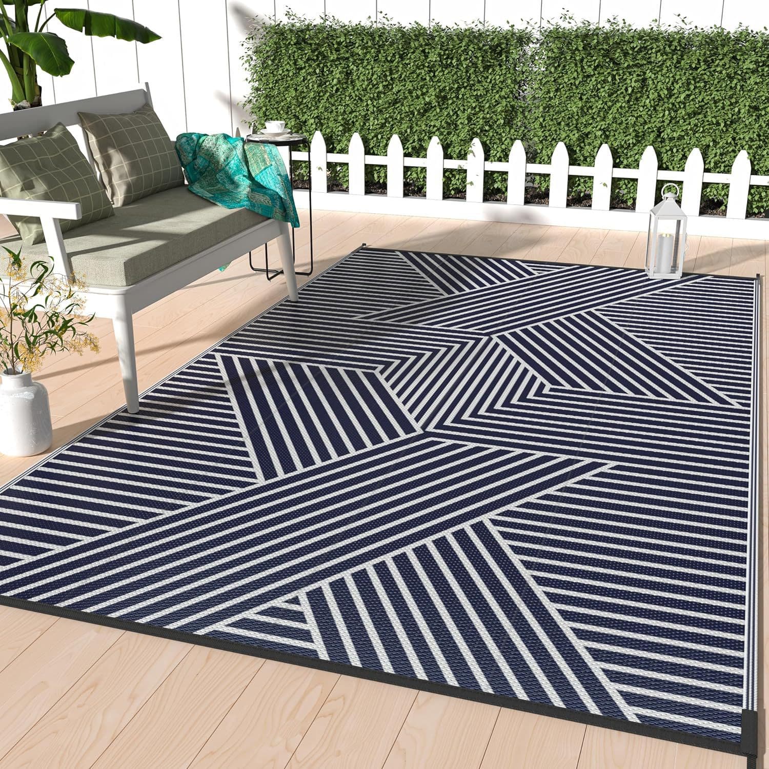 Cross-border in stock hair outdoor camping picnic blanket balcony large area carpet home living room geometric decorative carpet