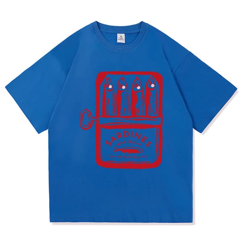 【Cross-border EU Size】Sardine T-Shirt Fashion Men/Women Clothing Retro
