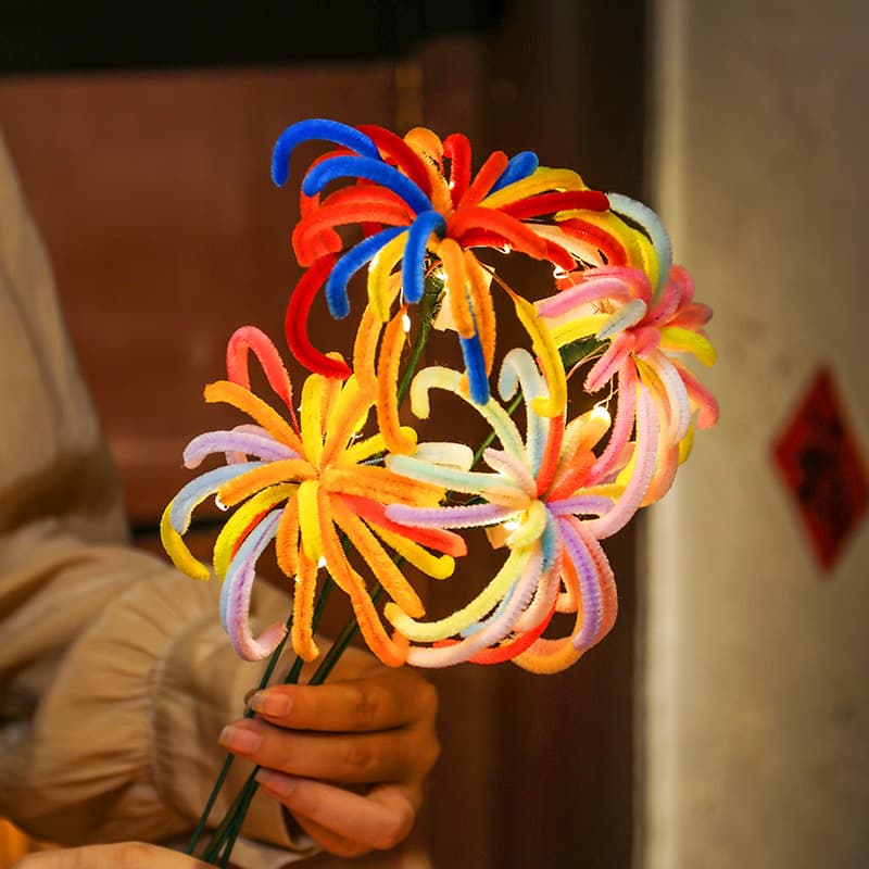 Firework Twisted Stick Bouquet DIY Kit, Creative Handmade Children's Gift for 2026 Spring Festival Decoration
