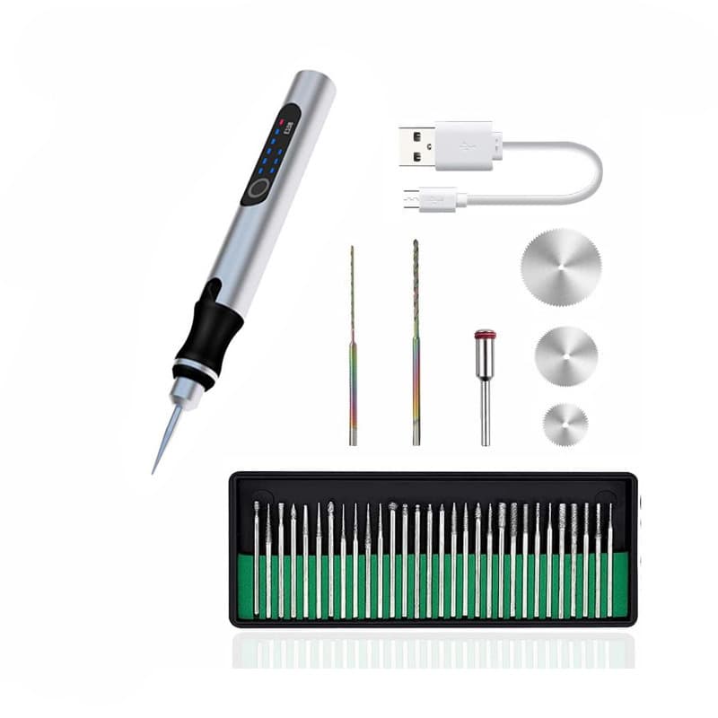 4.2V Charging and Plugging Two-Way Micro-Milling Electric Grinding Pen DIY Jewelry Metal Glass Carving Egg Sculpture Precision Engraving Machine