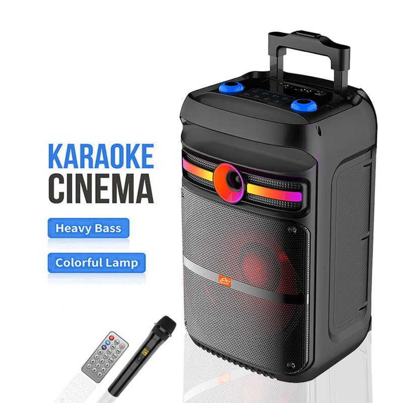 Cross-Border New Product Trolley Cart with Handle 12-Inch High-Power Outdoor Square Dance Bluetooth Speaker with Microphone