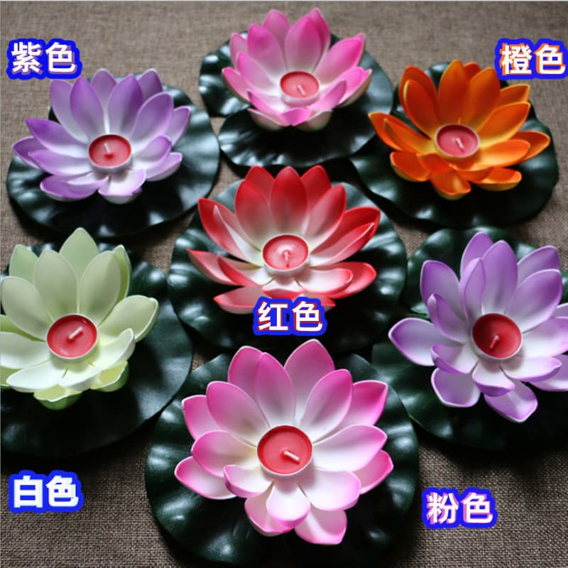 Candle River Lantern Festival Wish Lantern Prayer Lantern Water Lantern Mid-Autumn Festival Qixi Festival Shaped Lotus Lantern Lotus Flower Lantern