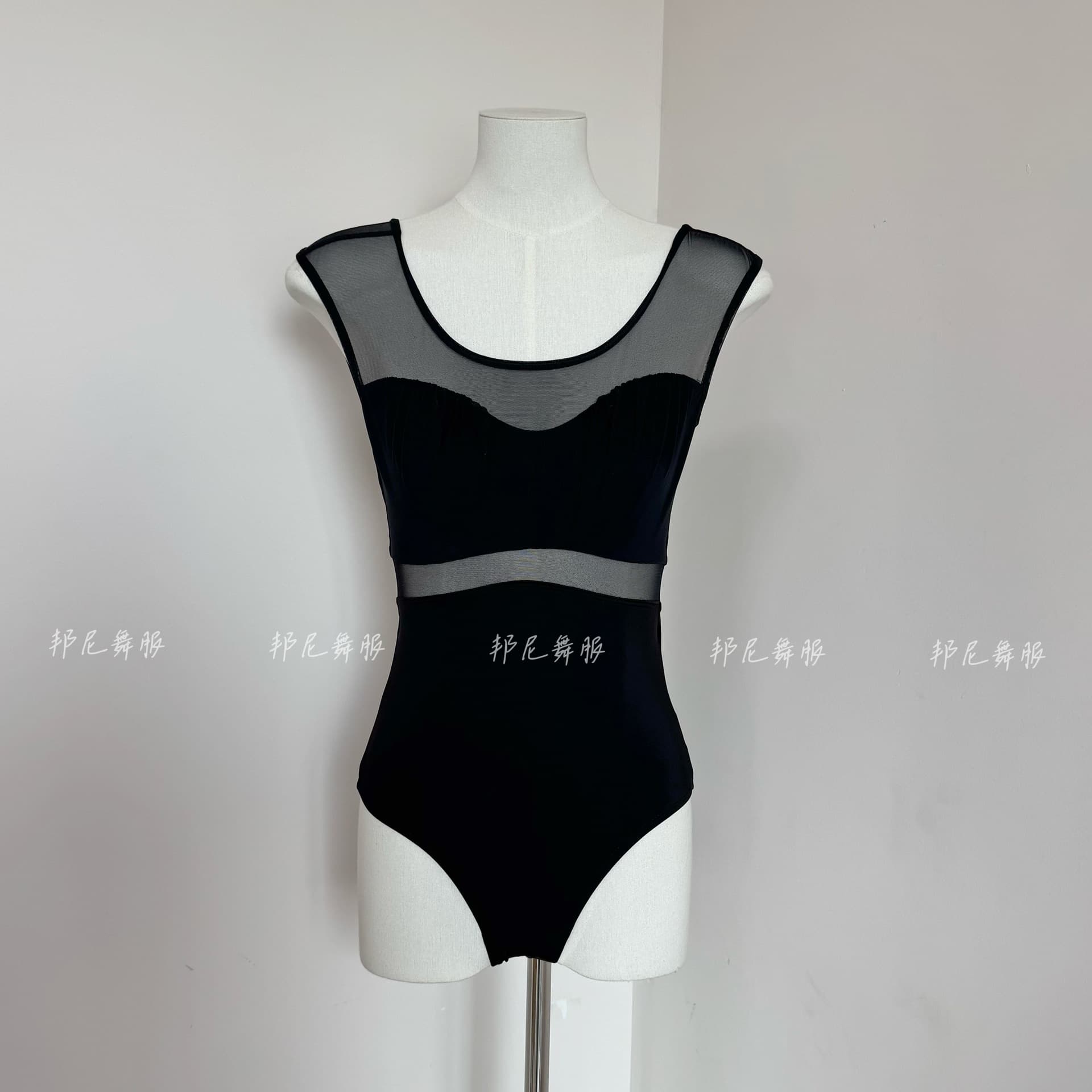 Bonnie Ballet Practice Suit Women's Adult Basic Training Black Sleeveless Mesh Leggings Gymnastics Dance Costume