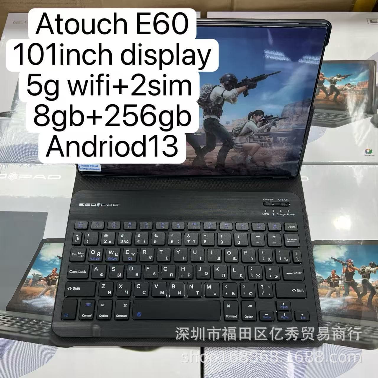 Export Atouch E60 Tablet PC 10.1 inch Unbreakable Screen 8G+256G