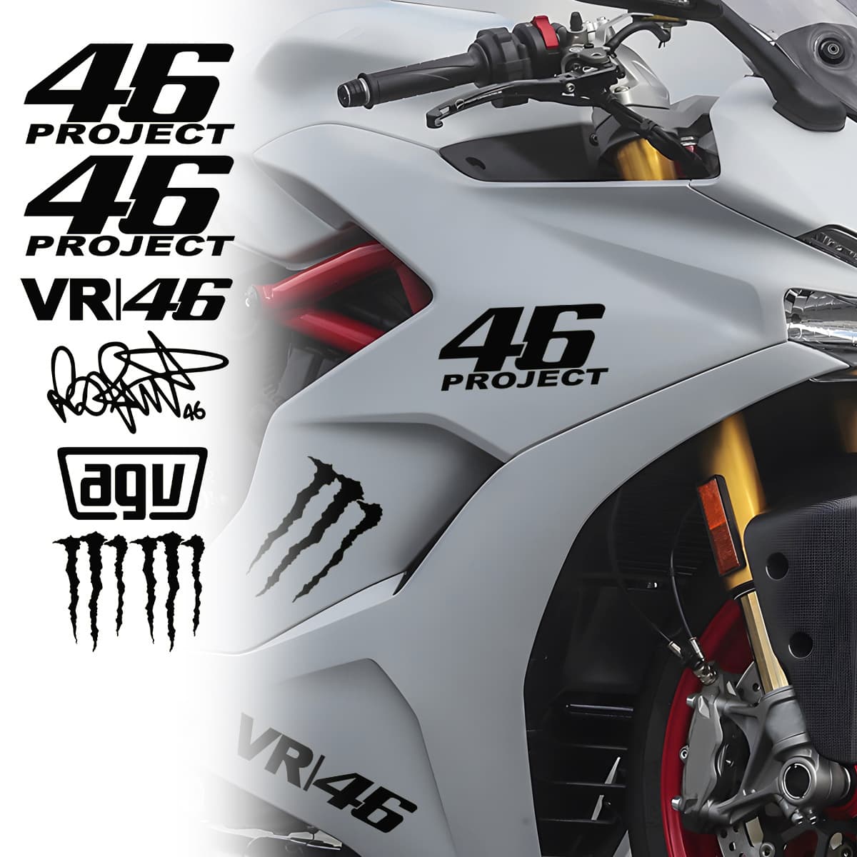 Cross-border foreign trade hot model No. 46 Rossi motorcycle decorative car stickers personalized helmet reflective stickers to block scratches on the car body
