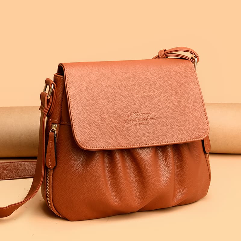 Crossbody Bag for Women Casual Versatile Pleated Shoulder Bag Light Luxury Handbag