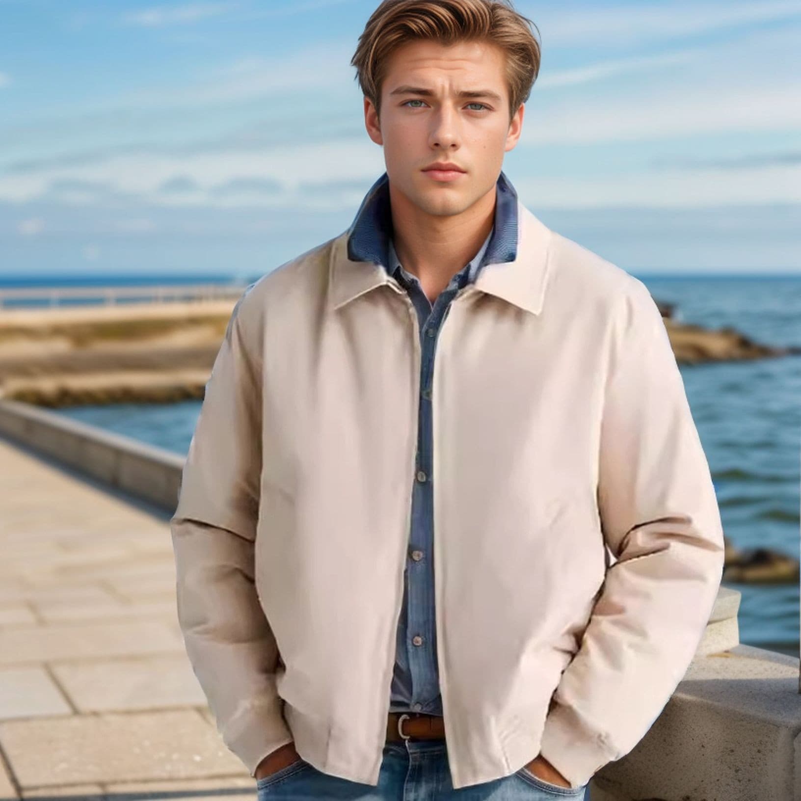Amazon minimalist men's zipper jacket for commuting