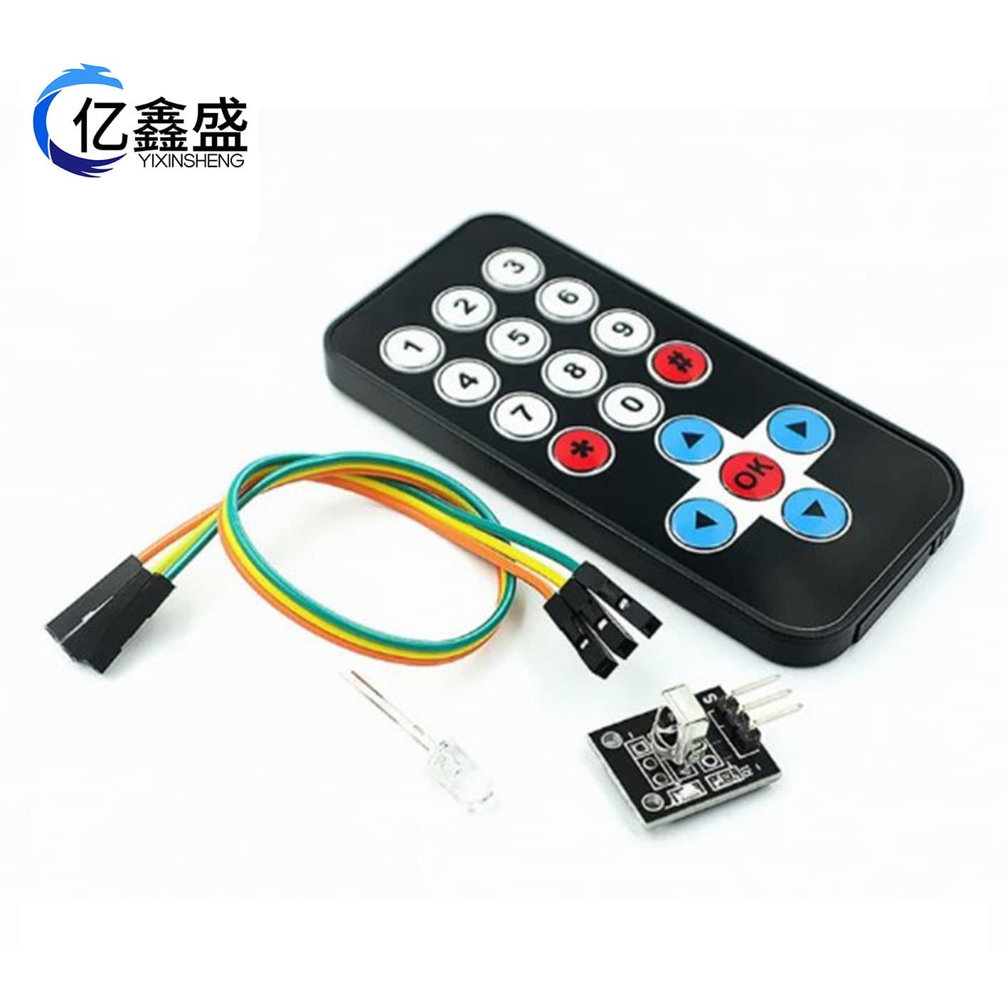 HX1838 Infrared Wireless Remote Control Kit for Robots - Remote Control Module (Remote Control + Receiver Board)