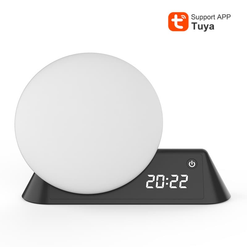 Tuya 10-Color Vertical Wake-Up Light, Tuya Smart Control LED Colorful Atmosphere Lamp, Bedside Lamp, Children's Alarm Clock