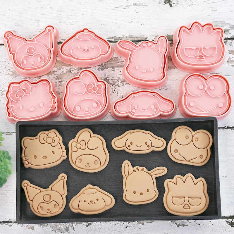 Sanrio Cookie Molds Full Set for Home Use, Cartoon 3D Press Cookie Cutters, Fondant Baking Tools