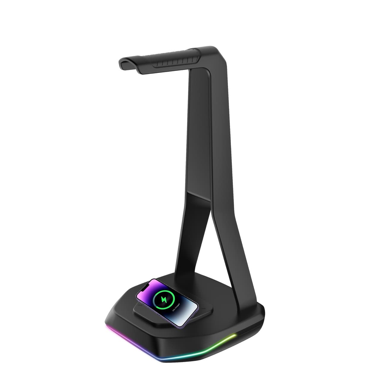 Wireless Charging Headphone Stand with HUB and RGB Lighting Headphone Stand for Export
