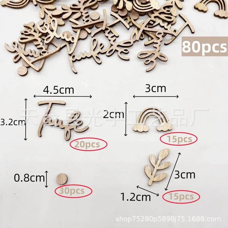 Spot newborn photography wooden English letters BABY leaves love English baby footprint shooting props