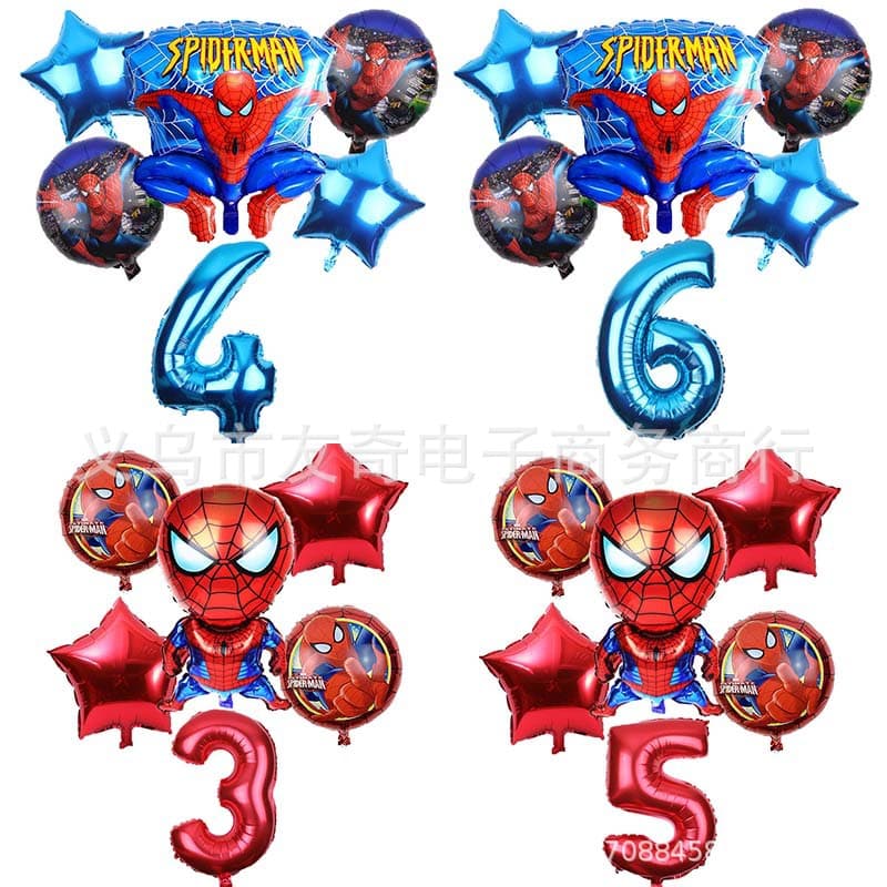 Superhero Spider-Man Children's First Birthday Party Decoration Balloon Set Spider-Man Aluminum Film Balloon