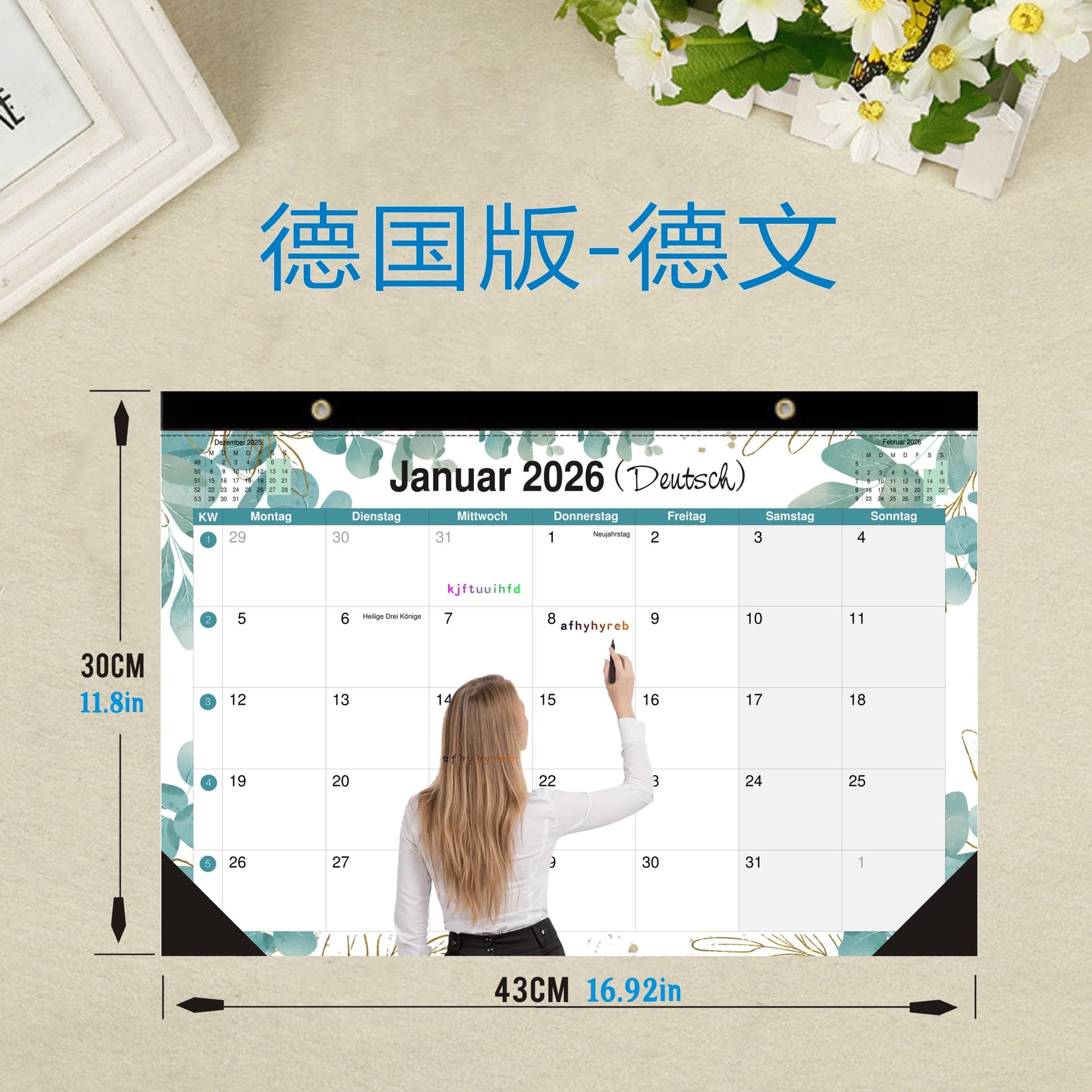 New 2026-2027 Self-developed Cross-border Foreign Trade German Holiday Calendar/Wall Calendar for European and American Holidays