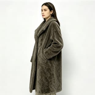 Faux Fur Coat for Women Autumn/Winter Suit Collar Loose Long Style Artificial Plush Jacket, Cross-Border Warm Women's Clothing Wholesale
