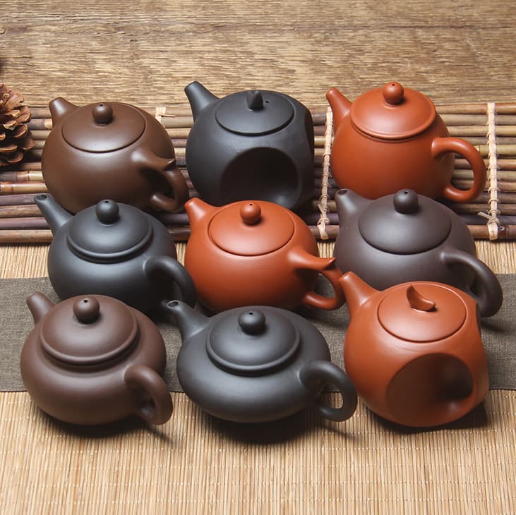[Hot-Selling 40 Flat Small Teapots] Morning Market Fair Stall Yixing Zisha Xishi Teapot, Zhu Ni Hand-Grip Teapot