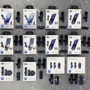 Cross-Border Wireless Lavalier Microphone K8 K9, One-to-Two Phone Microphone for Outdoor Video Live Streaming Recording Wireless Mic