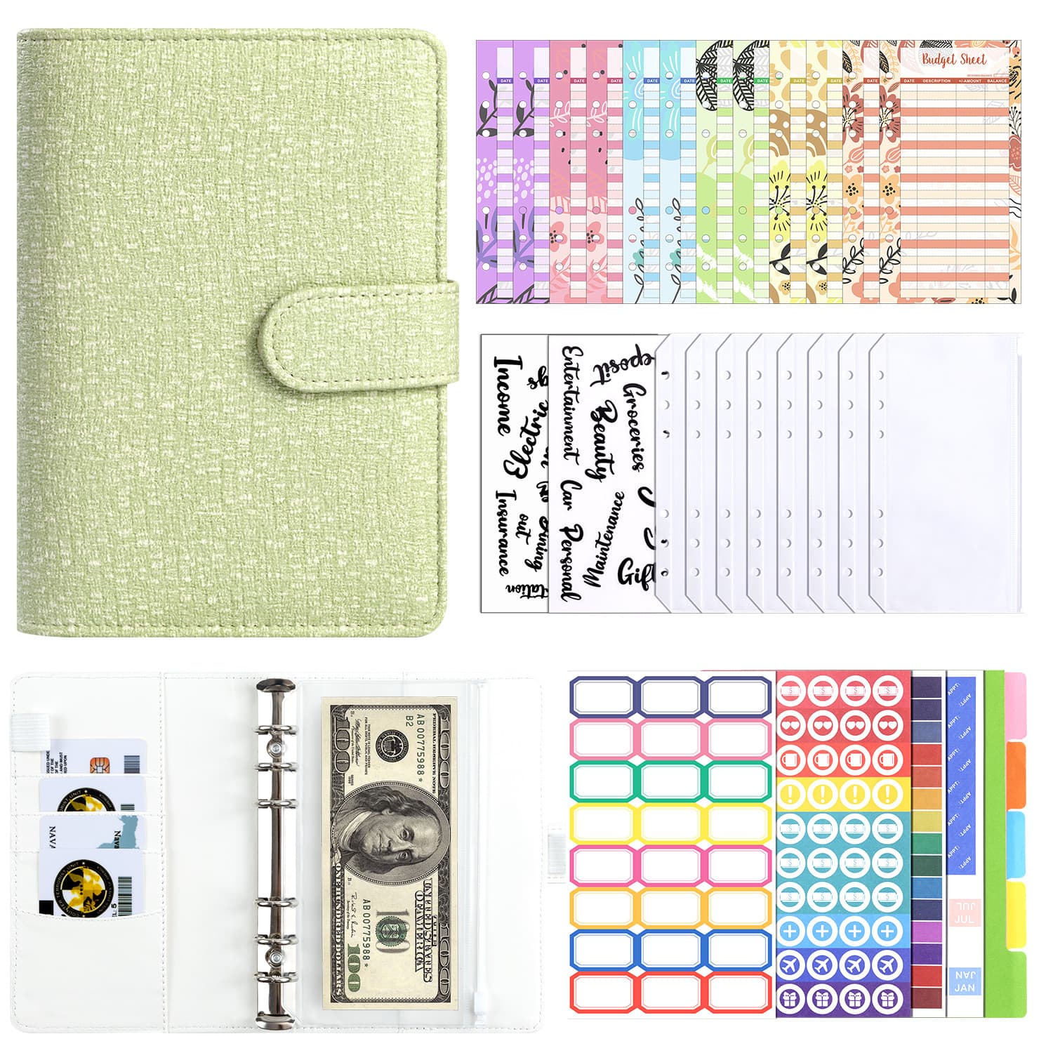 Cross-border best-selling A6 cash savings notebook, money-saving challenge loose-leaf notebook, cash budget notebook, notebook