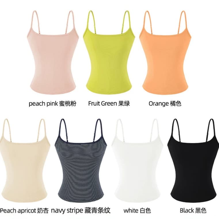 Tencel Slim Fit Thin Strap U-Neck Camisole Tank Top for Women Spring Summer Backless Outerwear Slim High Stretch Top 7 Colors