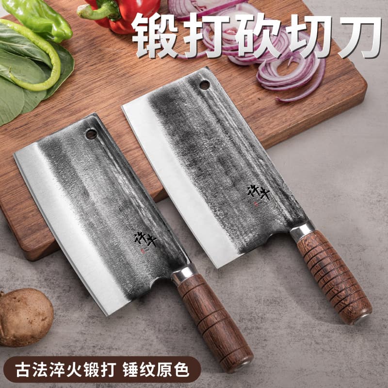 Bearing Steel Forged Handmade Kitchen Knife, Commercial Dual-Purpose Chopping and Slicing, Sharp Traditional Chef's Thick Roast Meat Knife