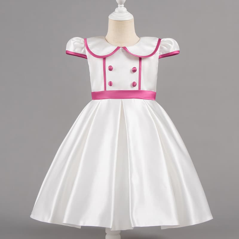 Girls Princess Dress Summer Baby Birthday Wedding Flower Girl White 1-Year-Old Toddler Gown