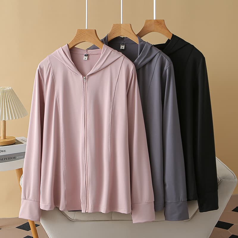 Plus size women's fat girl loose and comfortable hooded sun protection clothing summer versatile thin quick-drying jacket 922140