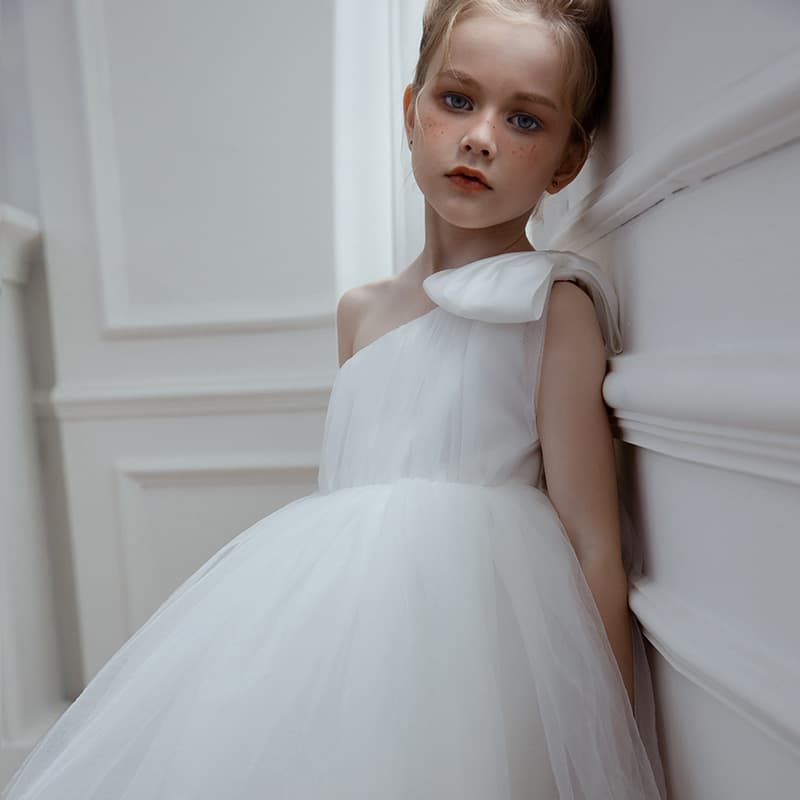 Cross-border Girls Birthday Dinner Princess Dress Flower Girl Wedding Banquet Gown Kindergarten Dance Piano Performance Tulle Skirt