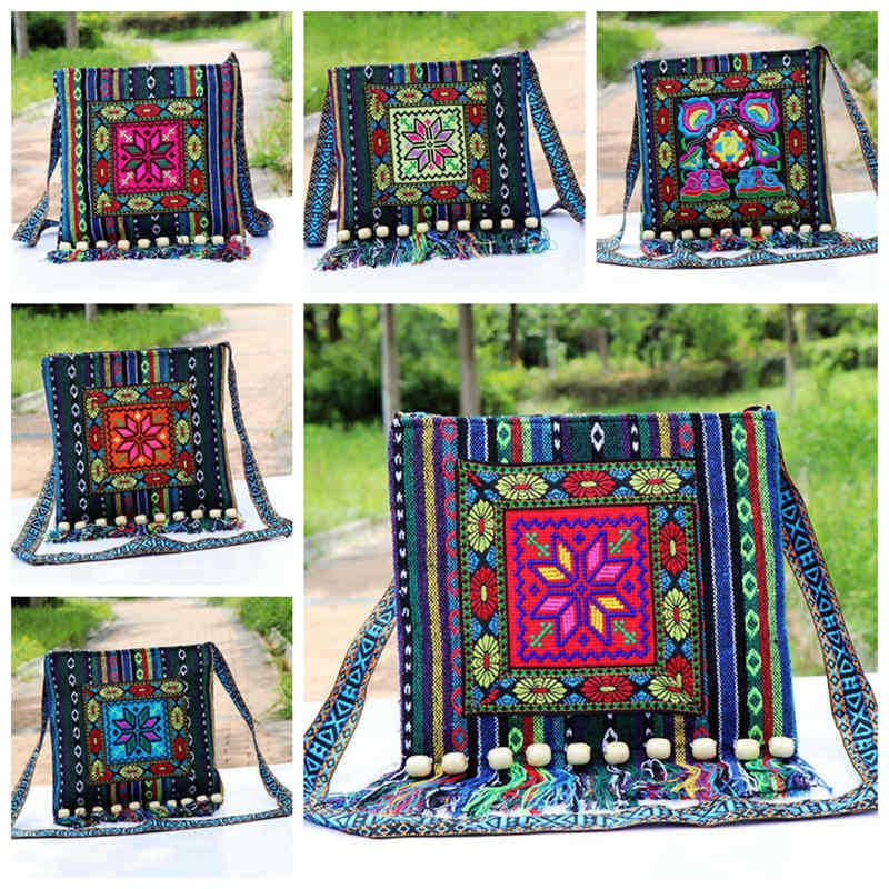 Yunnan Ethnic Style Yi and Dai Handwoven Embroidery Bag Crossbody Shoulder Bag Women's Large Tote