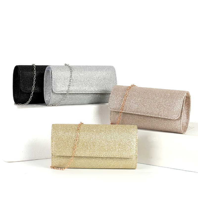 Elegant Evening Clutch Bag with Chain Strap for Parties and Banquets Fashionable City Simple Style PU Material Square Bag