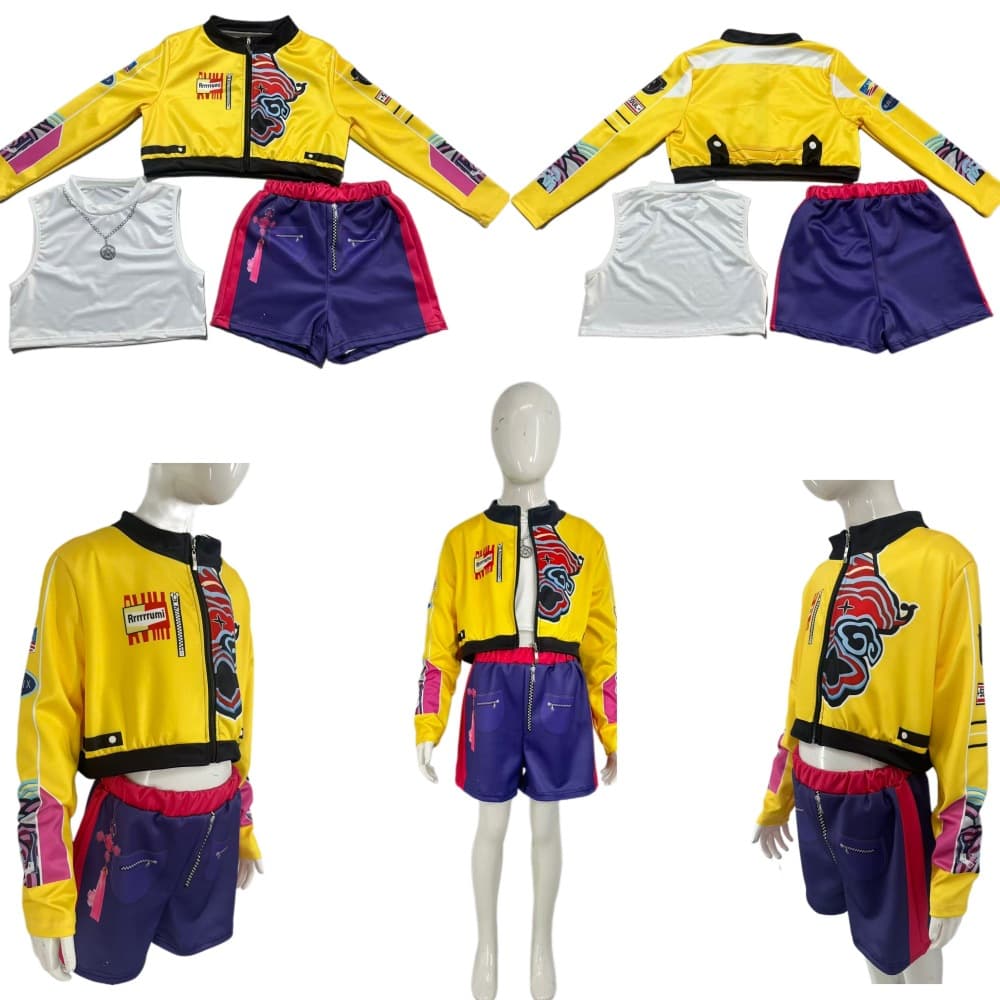 New Cross-Border Girl Demon Hunter KPOP Pop Singer Halloween Costume Stage Outfit Set